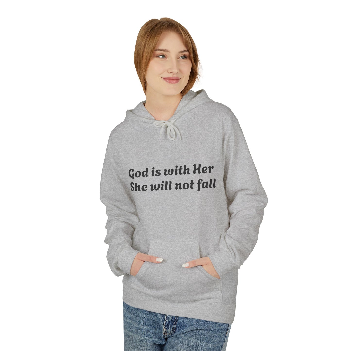 Religious Hoodie - God is with Her Midweight Softstyle Fleece Hoodie