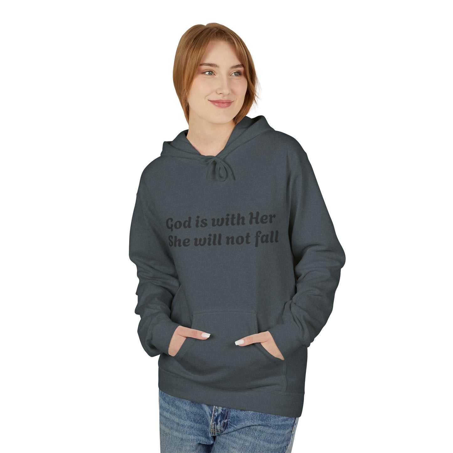 Religious Hoodie - God is with Her Midweight Softstyle Fleece Hoodie
