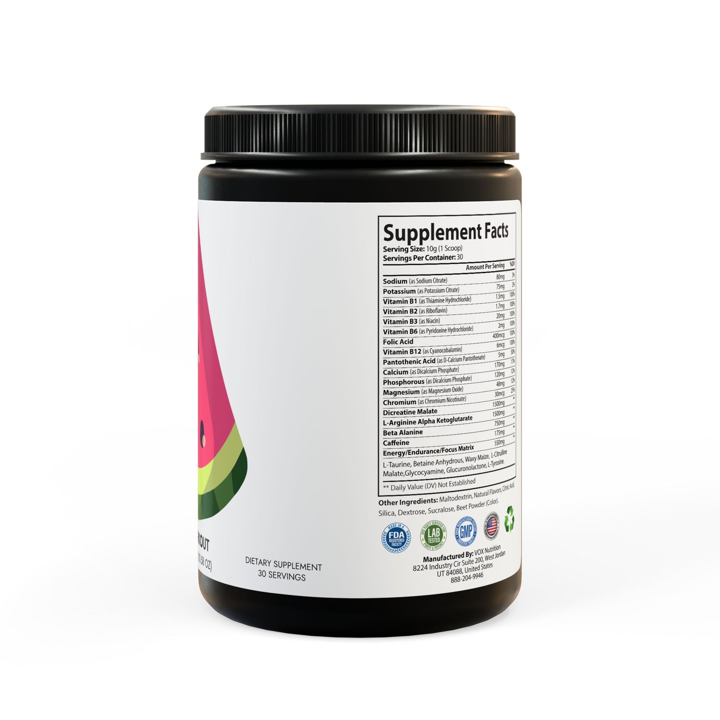 Pre-Workout Supplement, Watermelon (300g, 10.58oz)