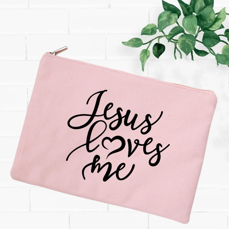 Jesus Faith Christian Women Outdoor Storage Bags Toiletry Organizer Cosmetic Pouch Portable Female Travel Makeup Case Pencil Bag