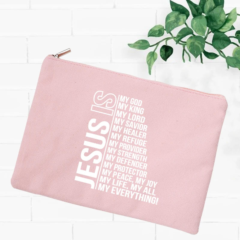 Jesus Faith Christian Women Outdoor Storage Bags Toiletry Organizer Cosmetic Pouch Portable Female Travel Makeup Case Pencil Bag