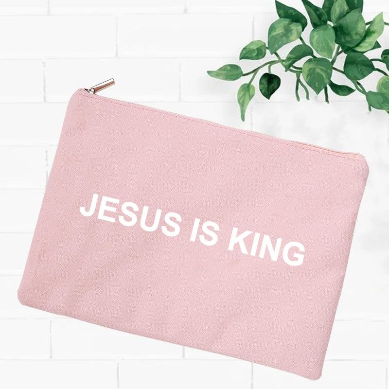 Jesus Faith Christian Women Outdoor Storage Bags Toiletry Organizer Cosmetic Pouch Portable Female Travel Makeup Case Pencil Bag
