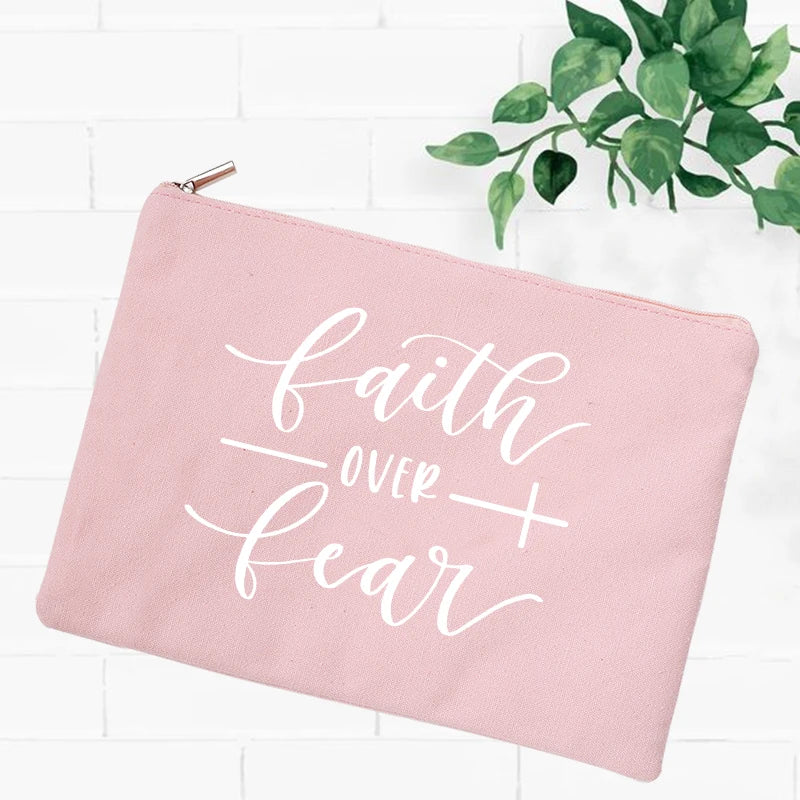 Jesus Faith Christian Women Outdoor Storage Bags Toiletry Organizer Cosmetic Pouch Portable Female Travel Makeup Case Pencil Bag