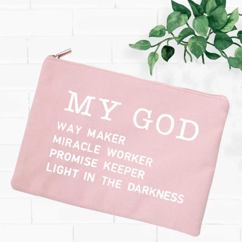 Jesus Faith Christian Women Outdoor Storage Bags Toiletry Organizer Cosmetic Pouch Portable Female Travel Makeup Case Pencil Bag