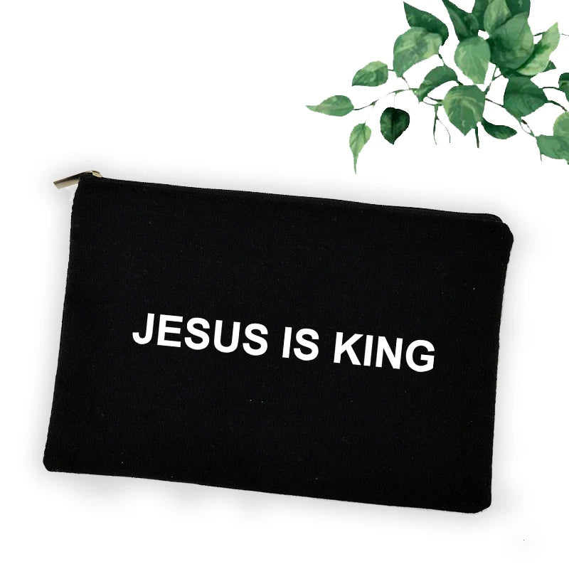 Cross Jesus Faith Christian Cosmetic Bag Girl Lipstick Bags Women Make Up Organizer Pouch Toiletry Case Pencil Bag Easter Gifts