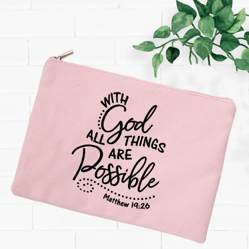 Jesus Faith Christian Women Outdoor Storage Bags Toiletry Organizer Cosmetic Pouch Portable Female Travel Makeup Case Pencil Bag