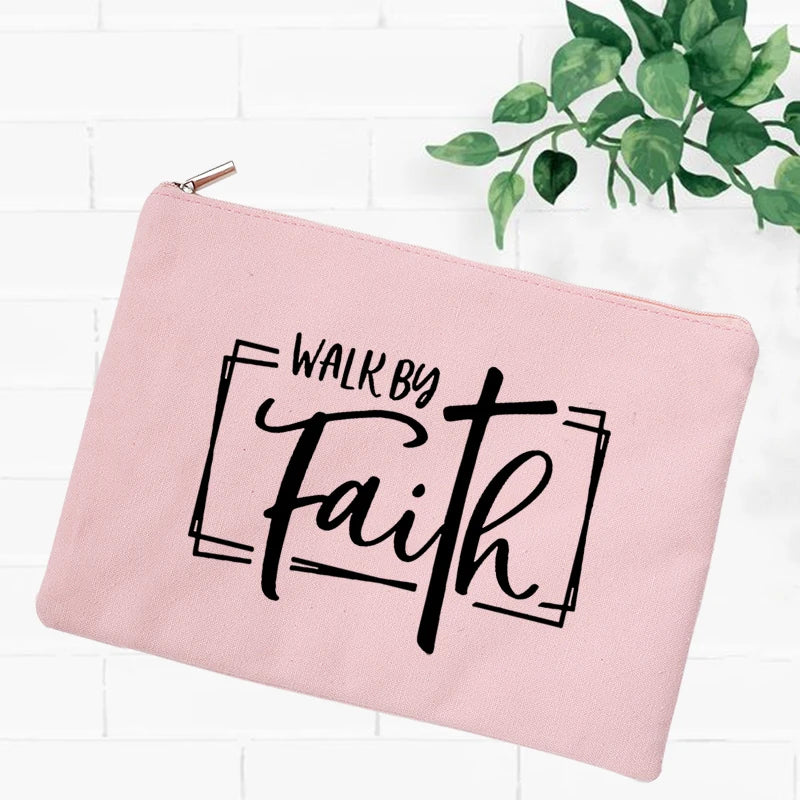 Jesus Faith Christian Women Outdoor Storage Bags Toiletry Organizer Cosmetic Pouch Portable Female Travel Makeup Case Pencil Bag