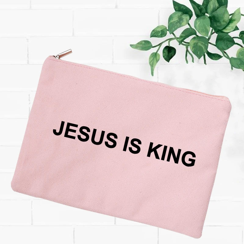 Jesus Faith Christian Women Outdoor Storage Bags Toiletry Organizer Cosmetic Pouch Portable Female Travel Makeup Case Pencil Bag