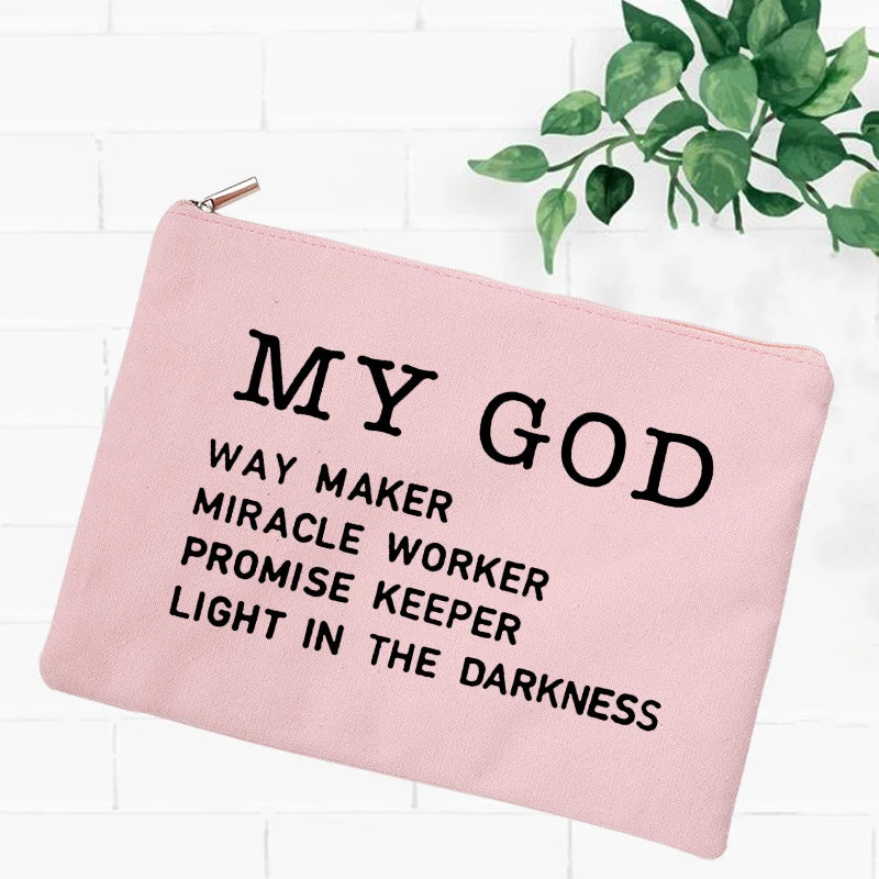 Jesus Faith Christian Women Outdoor Storage Bags Toiletry Organizer Cosmetic Pouch Portable Female Travel Makeup Case Pencil Bag