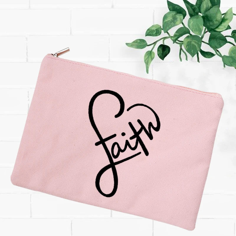 Jesus Faith Christian Women Outdoor Storage Bags Toiletry Organizer Cosmetic Pouch Portable Female Travel Makeup Case Pencil Bag