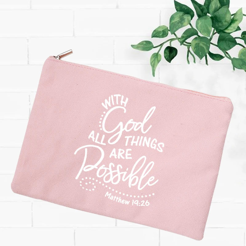 Jesus Faith Christian Women Outdoor Storage Bags Toiletry Organizer Cosmetic Pouch Portable Female Travel Makeup Case Pencil Bag
