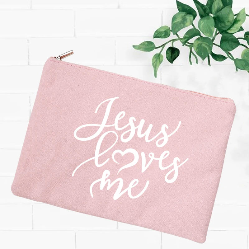 Jesus Faith Christian Women Outdoor Storage Bags Toiletry Organizer Cosmetic Pouch Portable Female Travel Makeup Case Pencil Bag