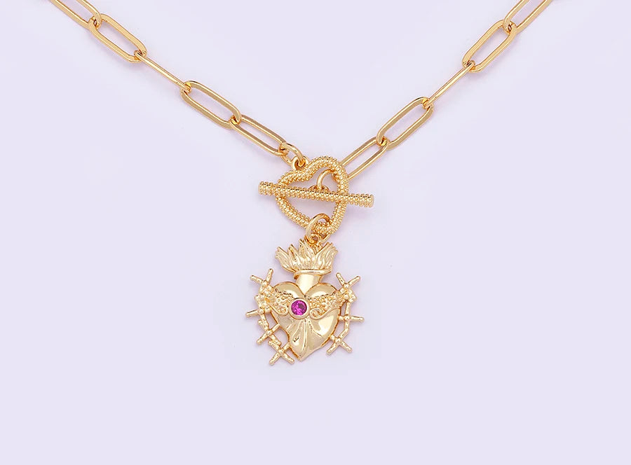 New Classic Christian Jesus Sacred Heart Medal Pendant Men Women Catholic Religious Chain Necklace Jewelry Accessories Gift