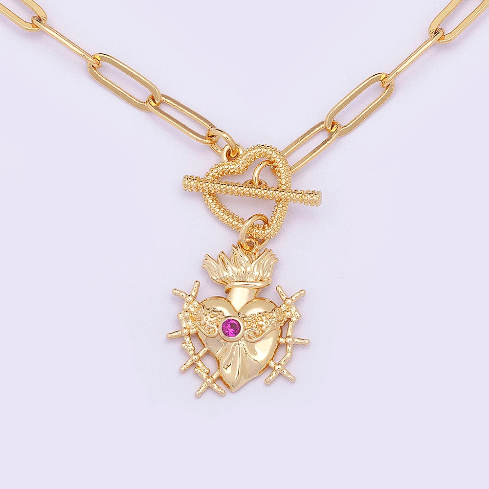 New Classic Christian Jesus Sacred Heart Medal Pendant Men Women Catholic Religious Chain Necklace Jewelry Accessories Gift