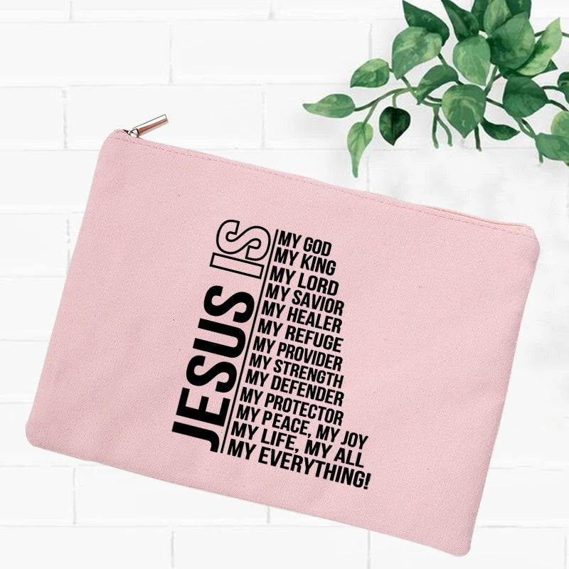 Jesus Faith Christian Women Outdoor Storage Bags Toiletry Organizer Cosmetic Pouch Portable Female Travel Makeup Case Pencil Bag