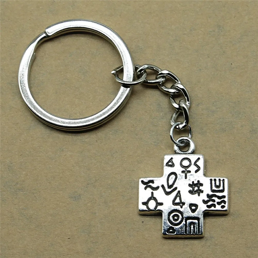 1 Piece Vintage Jesus Christianity Accessory Car Keychain Cross Keychain Handmade DIY Jewelry Car Key Chain Ring Holder For Men