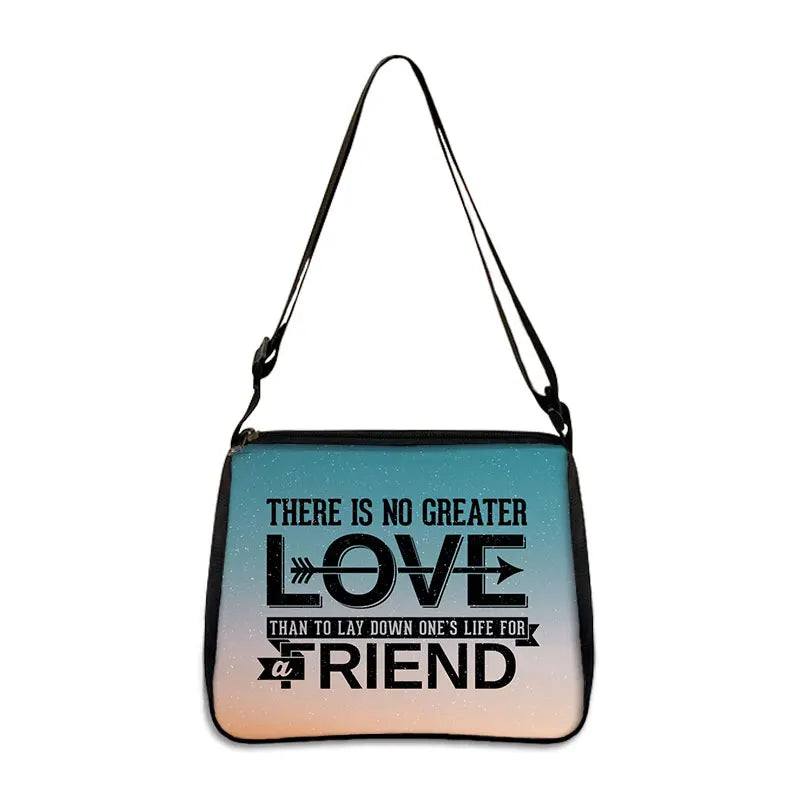 Christian Bible Verse Shoulder Bags He Will Sustain You Women Handbags Casual Clutch Travel Bag Religious Purse Holder Bags Gift