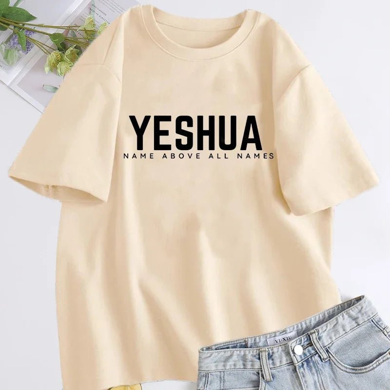 Yeshua Hebrew Name of Jesus Christian t-shirt women men name of god jireh jehovah jesus tshirt hebrew christian yeshua t shirt