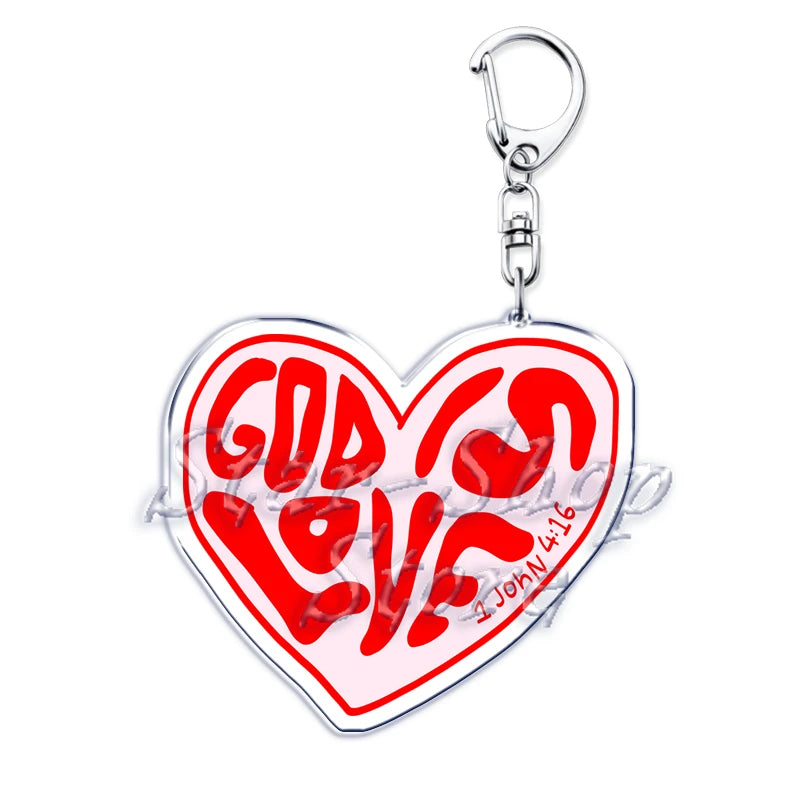 Jesus Loves You Letter Keychains Christian God Bible Quote Keyring for Accessories Bag Pendant Key Chain Jewelry Fans Lover Gift