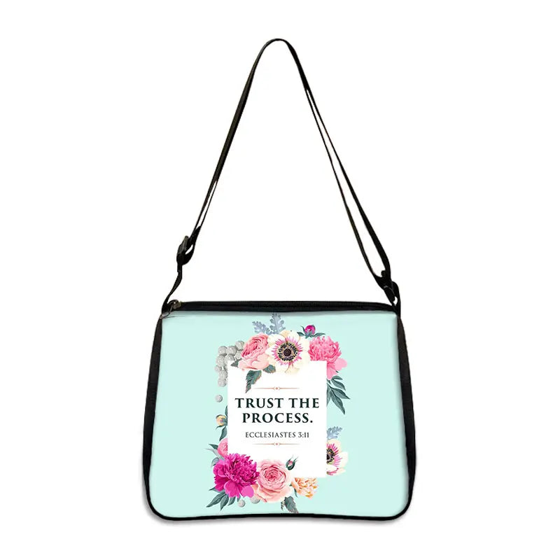 Christian Bible Verse Shoulder Bags He Will Sustain You Women Handbags Casual Clutch Travel Bag Religious Purse Holder Bags Gift