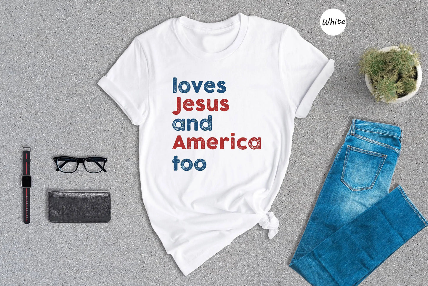 She Loves Jesus And America Too Lover T Shirt Happy 4th of July Christian Independence Day