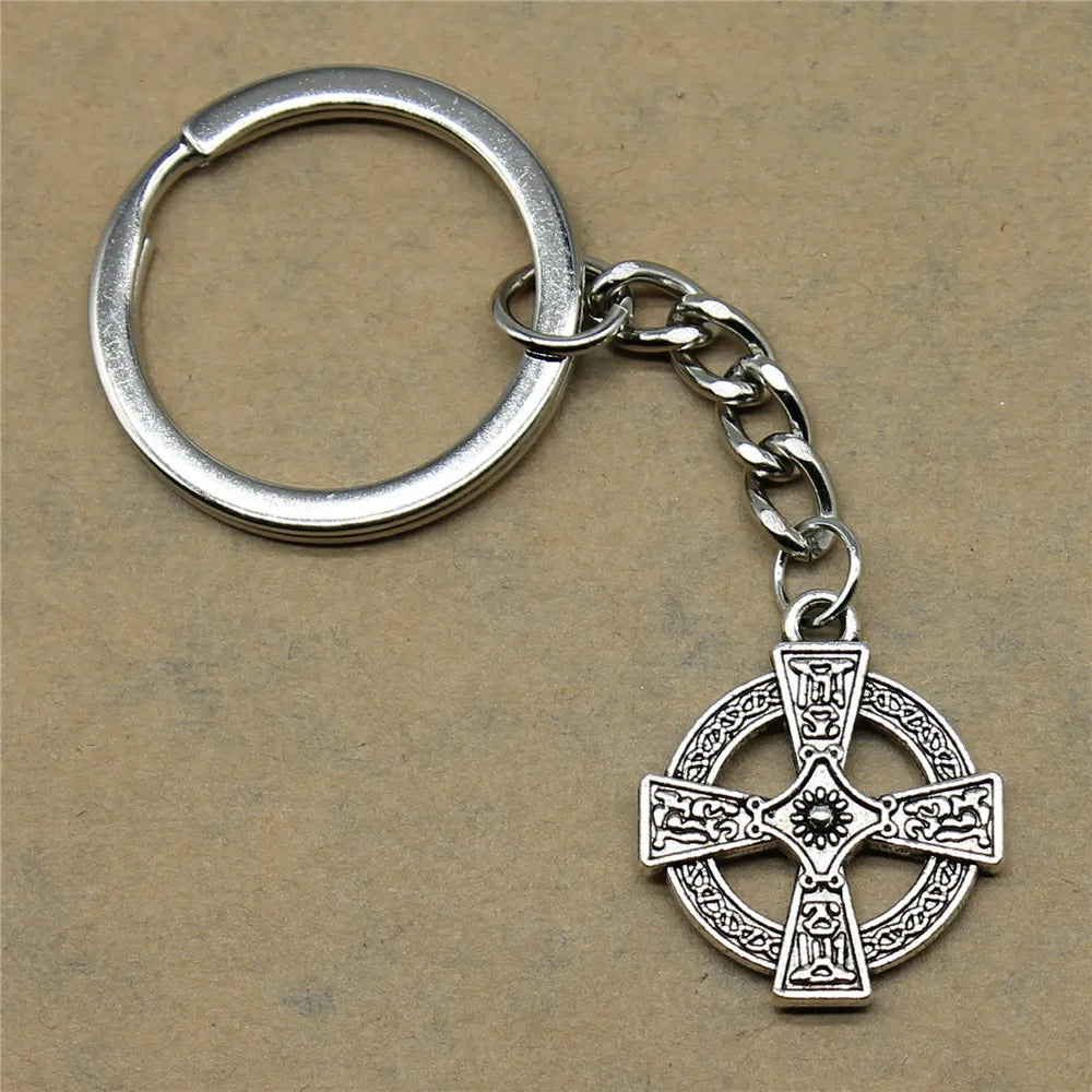 1 Piece Vintage Jesus Christianity Accessory Car Keychain Cross Keychain Handmade DIY Jewelry Car Key Chain Ring Holder For Men
