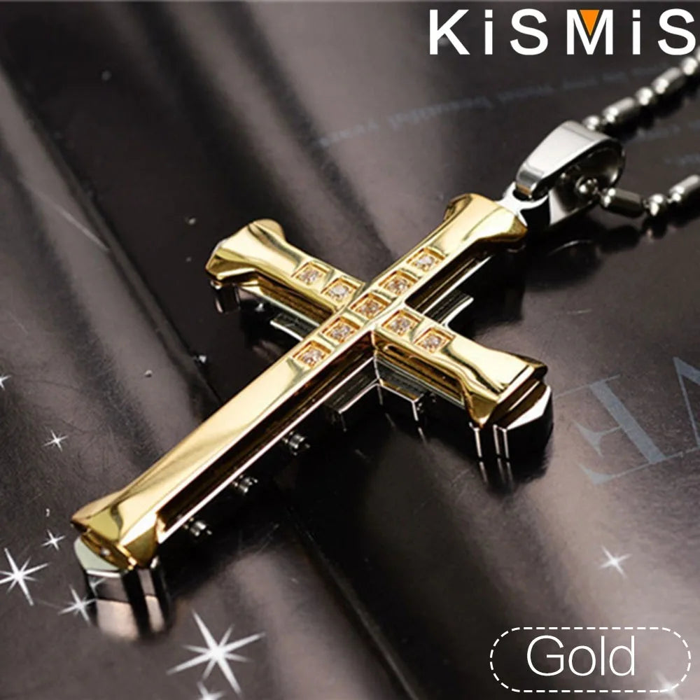 1PC Stainless Steel Cross Necklace Pendant Jewelry