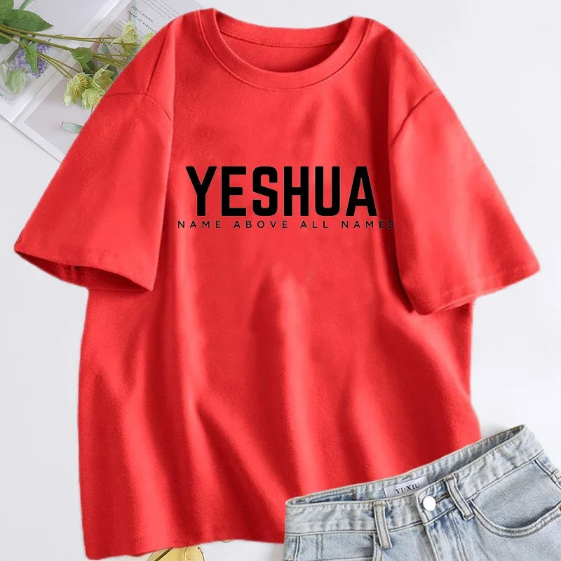 Yeshua Hebrew Name of Jesus Christian t-shirt women men name of god jireh jehovah jesus tshirt hebrew christian yeshua t shirt