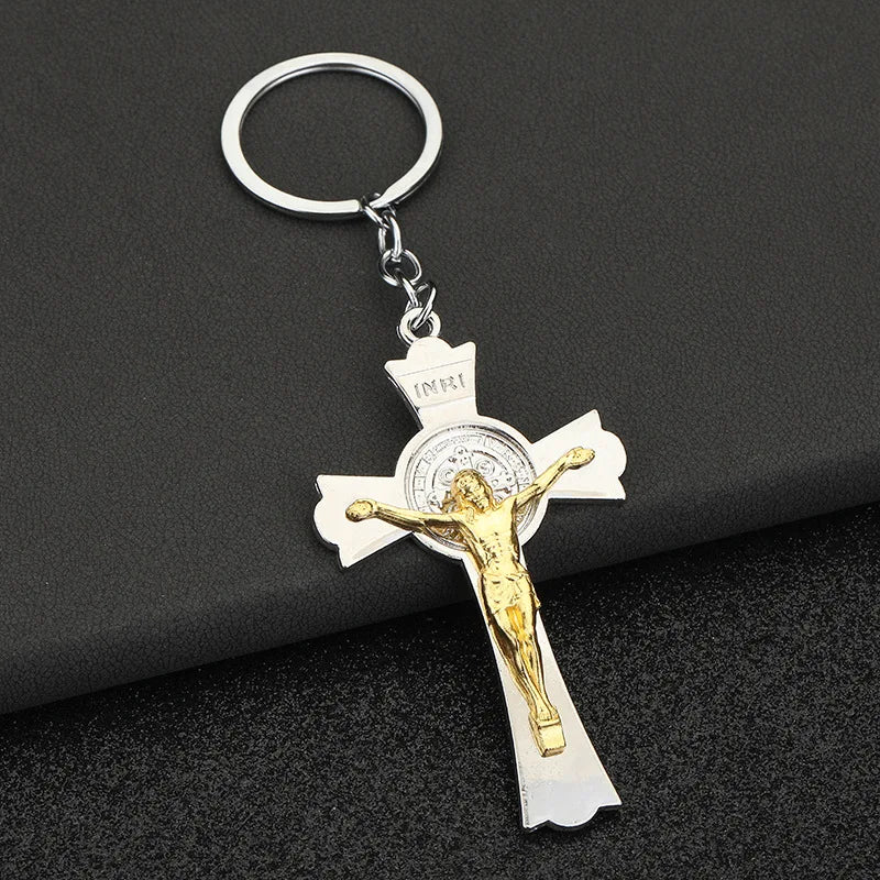 Jesus Cross Keychains Christian Religious Beliefs Key Chains Fashion Jewelry Accessories Gift 2023 Bag Charm Car Keyring