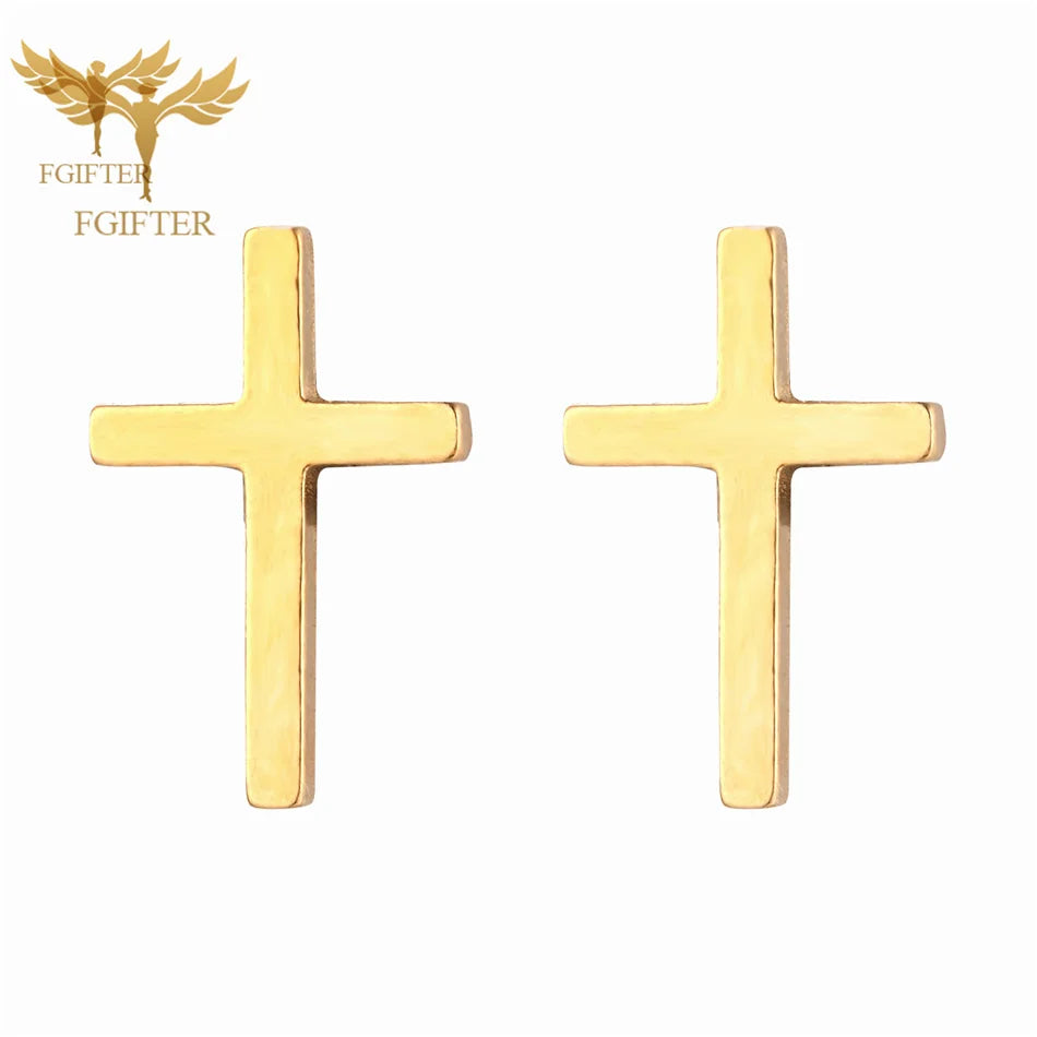 12 Pairs Pack Stainless Steel Earrings Set Cross Jesus Ear Studs Piercing Jewelry Wholesale Christian Catholicism Accessories