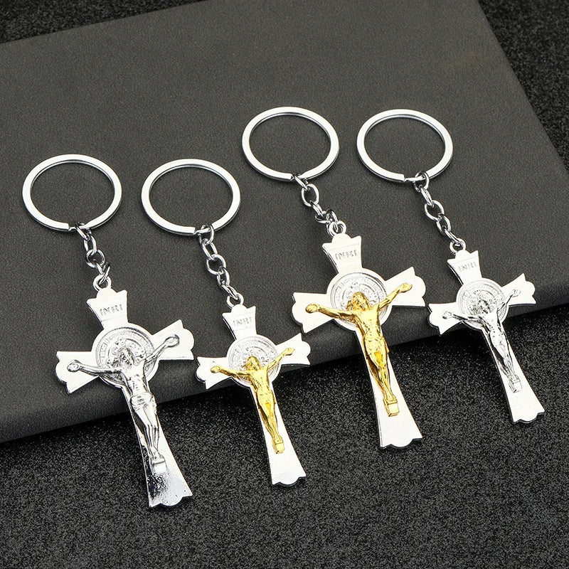 Jesus Cross Keychains Christian Religious Beliefs Key Chains Fashion Jewelry Accessories Gift 2023 Bag Charm Car Keyring