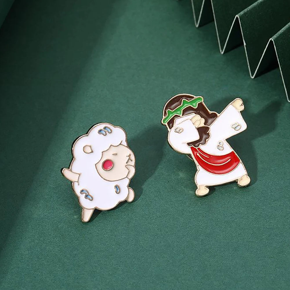 Jesus Messiah Shirt Lapel Pins Cartoon Character Brooches Enamel Christian Faith Icon Badge Clothes Bag Jewelry Gift for Friend