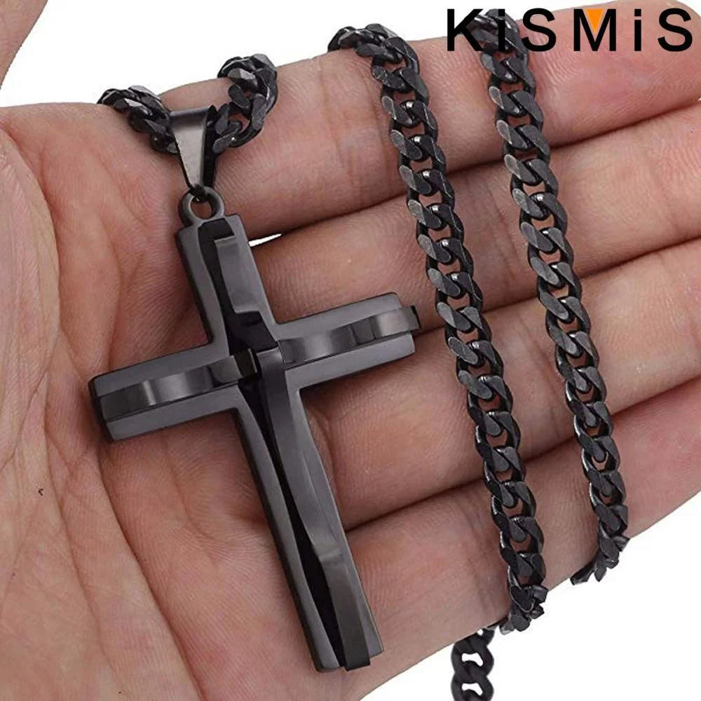 1PC Stainless Steel Cross Necklace Pendant Jewelry