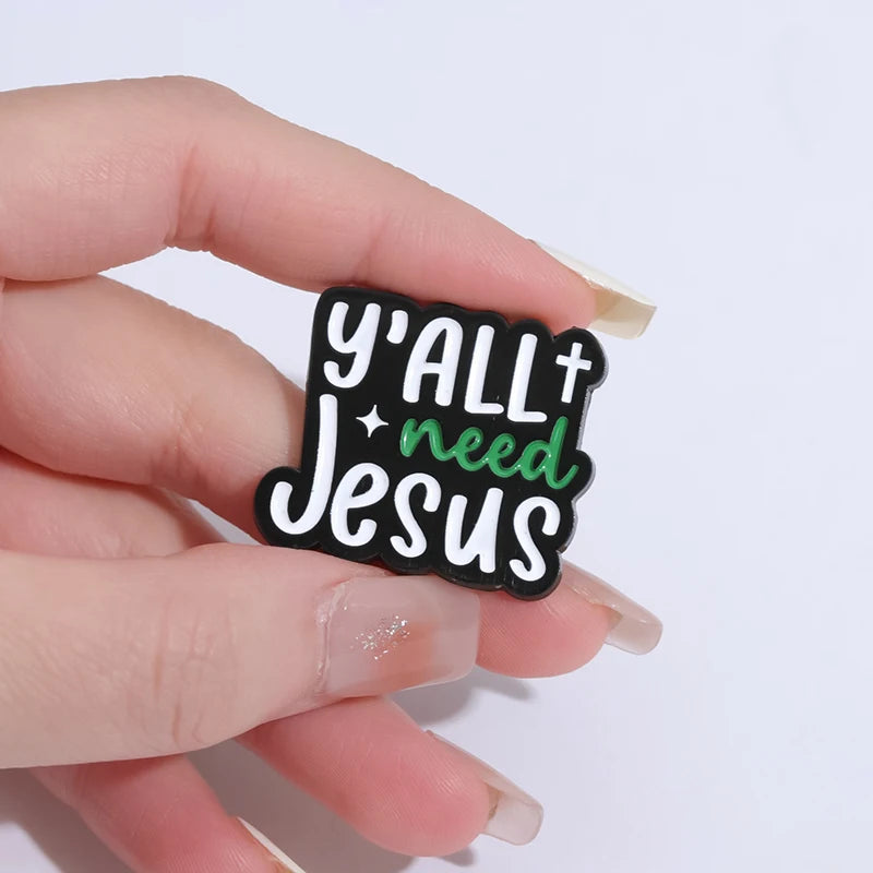 Jesus Club Enamel Pin Jesus Has My Back Emblems Religion Brooches Lapel Badge Jewelry Gifts For Christian