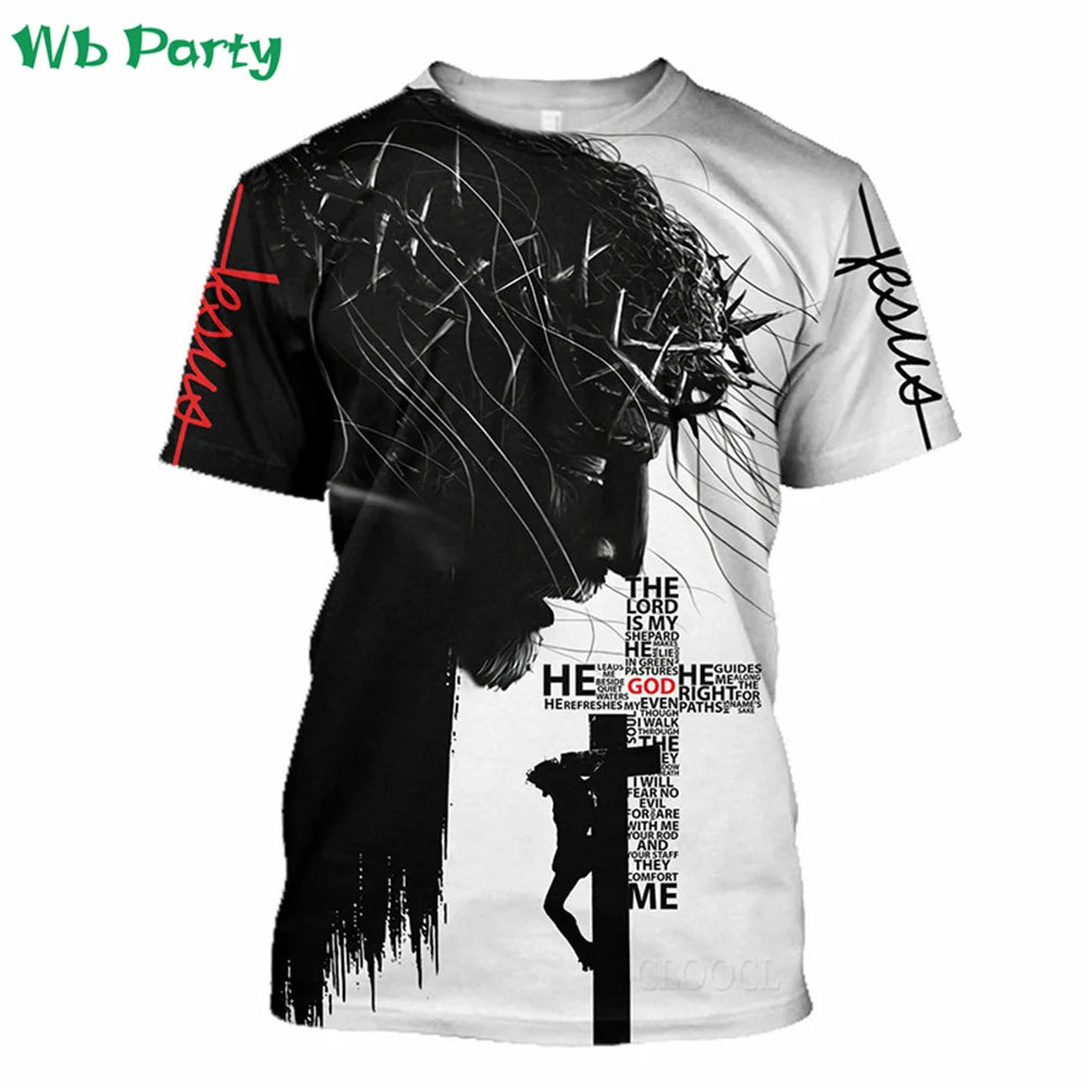 Jesus Pattern Print Designer Clothes Men Jesus Print T shirts for Men Jesus Shirts Graphic Tee Men's Summer Clothes Designer Tee