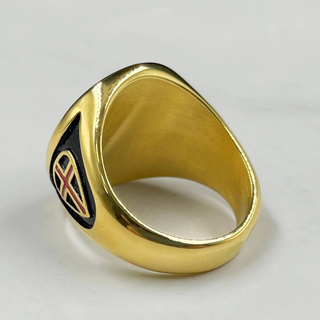 Christian Cross Pattern Men's gold color Templar Knight Crusader Knight Ring Accessories Party stainless steel Jewelry Gift