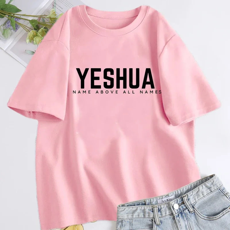 Yeshua Hebrew Name of Jesus Christian t-shirt women men name of god jireh jehovah jesus tshirt hebrew christian yeshua t shirt