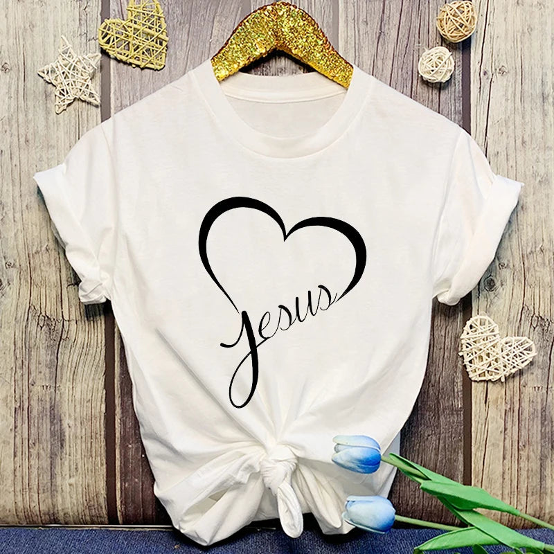New Hot Christianity Jesus Love Print T-Shirts Women Men Summer Casual T-Shirts O Neck Short-Sleeved T-Shirts Fashion Shirts Tee