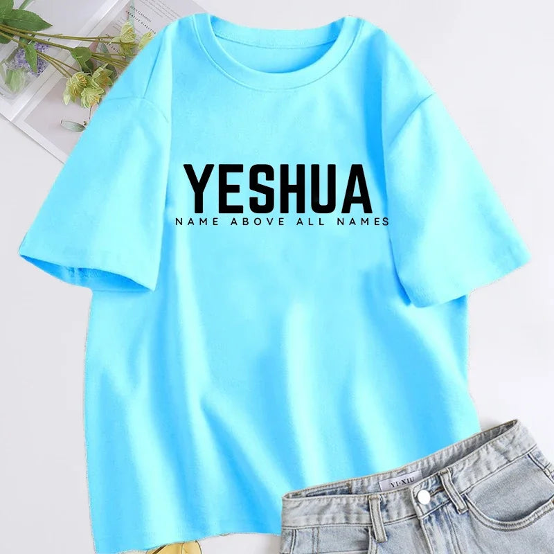 Yeshua Hebrew Name of Jesus Christian t-shirt women men name of god jireh jehovah jesus tshirt hebrew christian yeshua t shirt