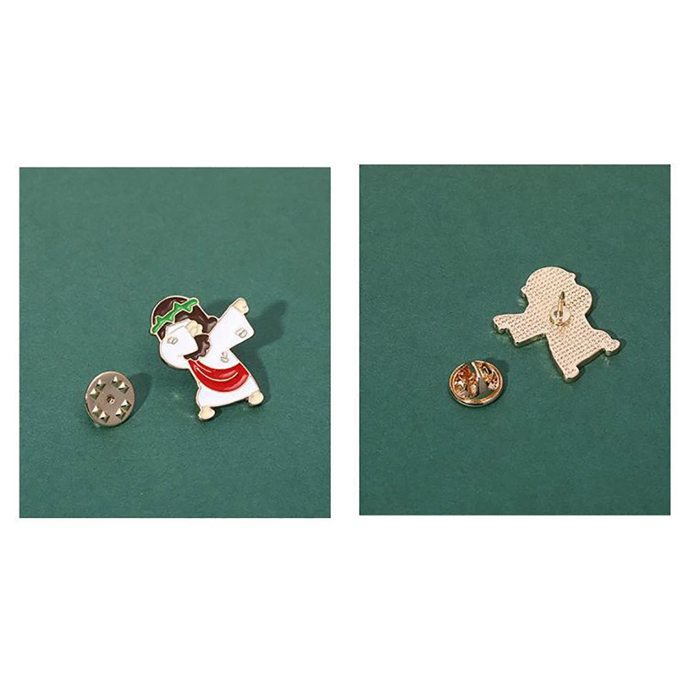 Jesus Messiah Shirt Lapel Pins Cartoon Character Brooches Enamel Christian Faith Icon Badge Clothes Bag Jewelry Gift for Friend