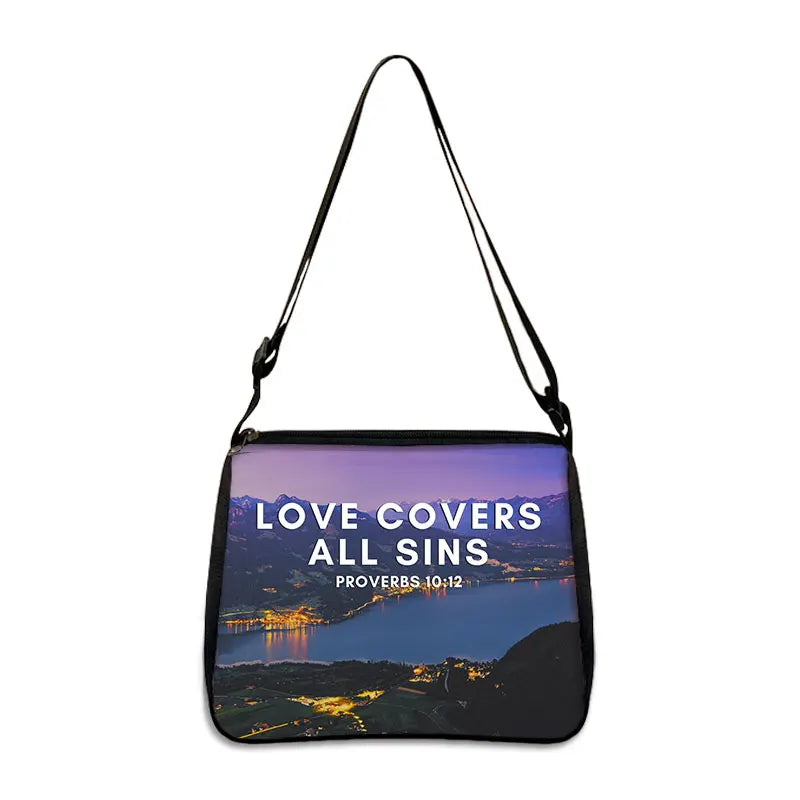 Christian Bible Verse Shoulder Bags He Will Sustain You Women Handbags Casual Clutch Travel Bag Religious Purse Holder Bags Gift