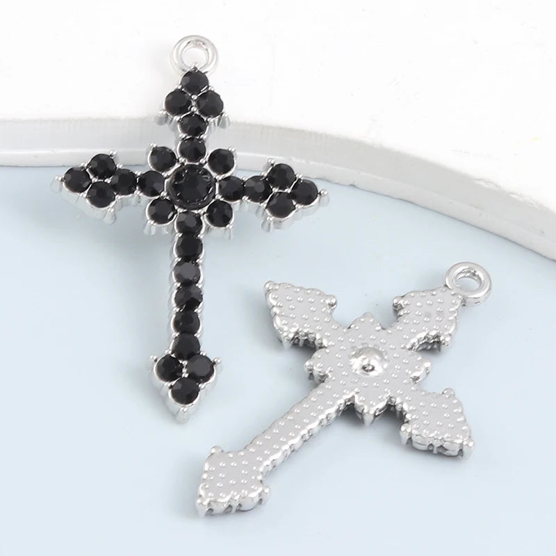 10pcs New Cross Charms Religious Y2K Style Fashion Pendants For Making DIY Jewelry Handmade Findings Accessories Necklace Crafts