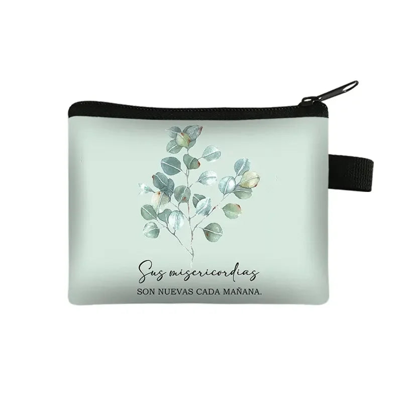 Bible Verse in Spanish Wallet Women Coin Purse Christian Gift Con Dios Todo Es Posible Money Bag Dios Es Amor Small Purses