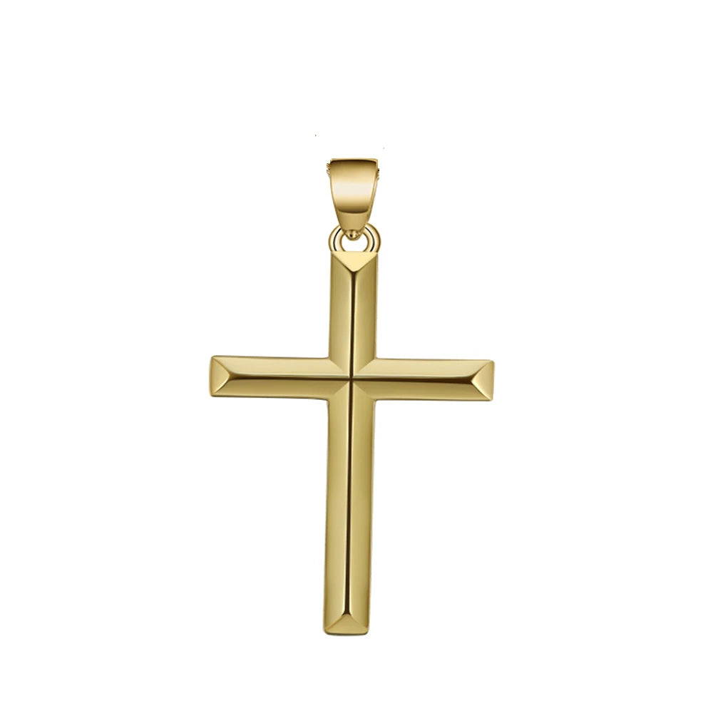 925 Sterling Silver Simple Cross Pendant for Women Men Pure Silver Fashion Christian Religious Jewelry Chain Gift SNMN01