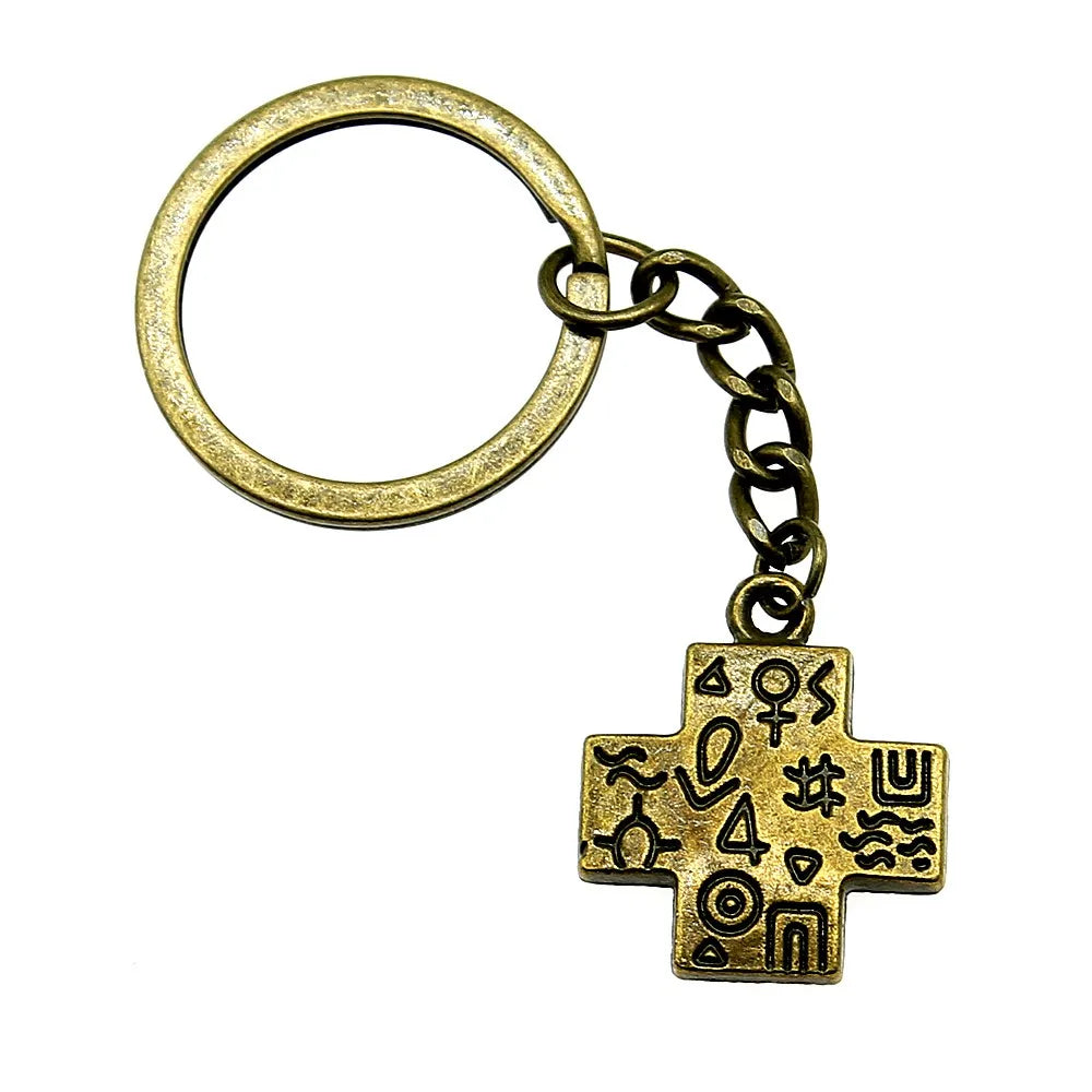 1 Piece Vintage Jesus Christianity Accessory Car Keychain Cross Keychain Handmade DIY Jewelry Car Key Chain Ring Holder For Men