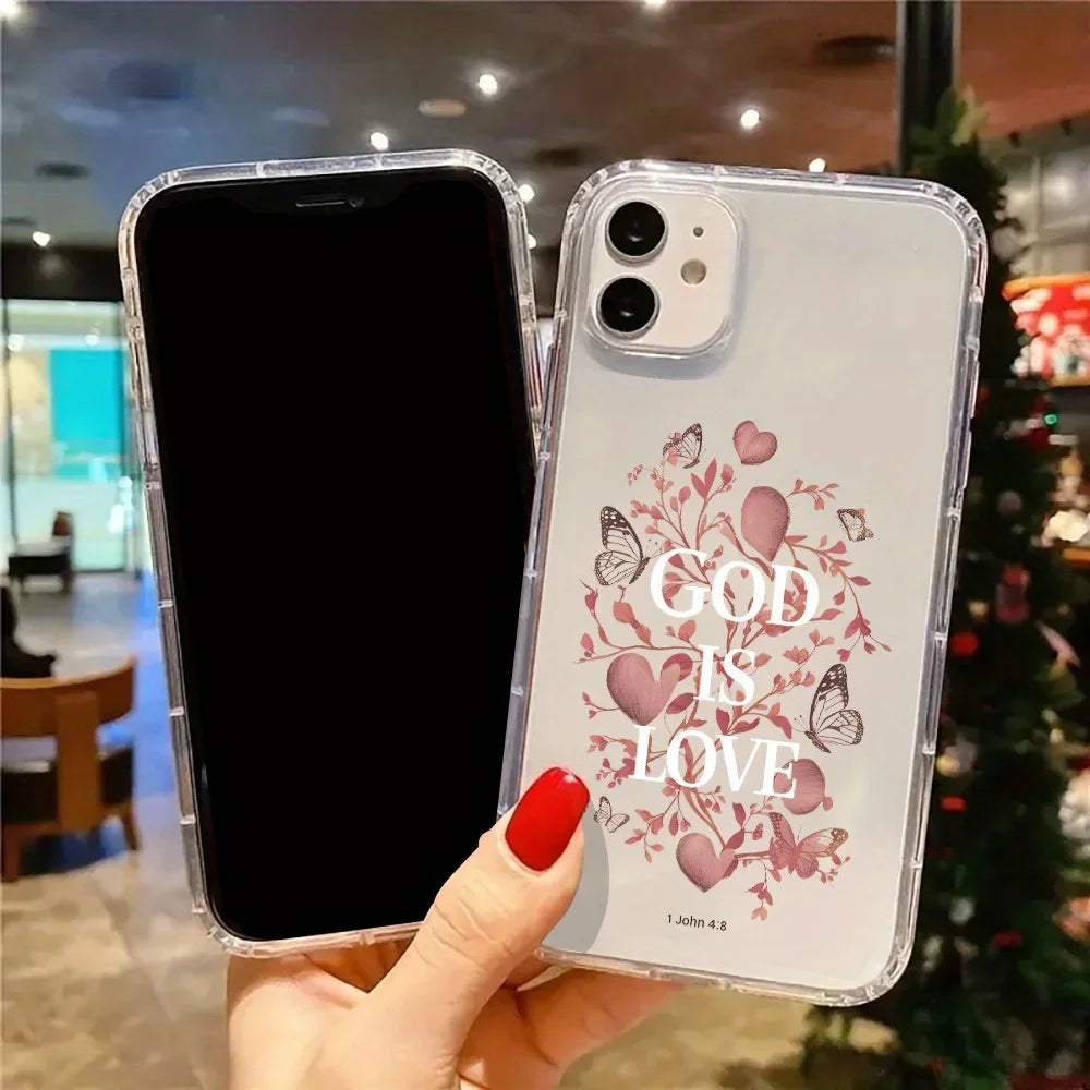 Christian Aesthetic Clear Phone Case for Iphone 16 11 15 14 13 12 Pro Max XR Plus Cover Birthday Christmas Gifts for Women