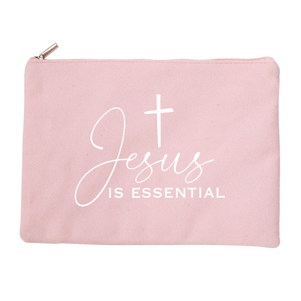 Jesus He Will Be There for You Make Up Organizer Canvas Cosmetic Bag for Women  Pencil Pouch Bag Christian Holiday Female Gifts