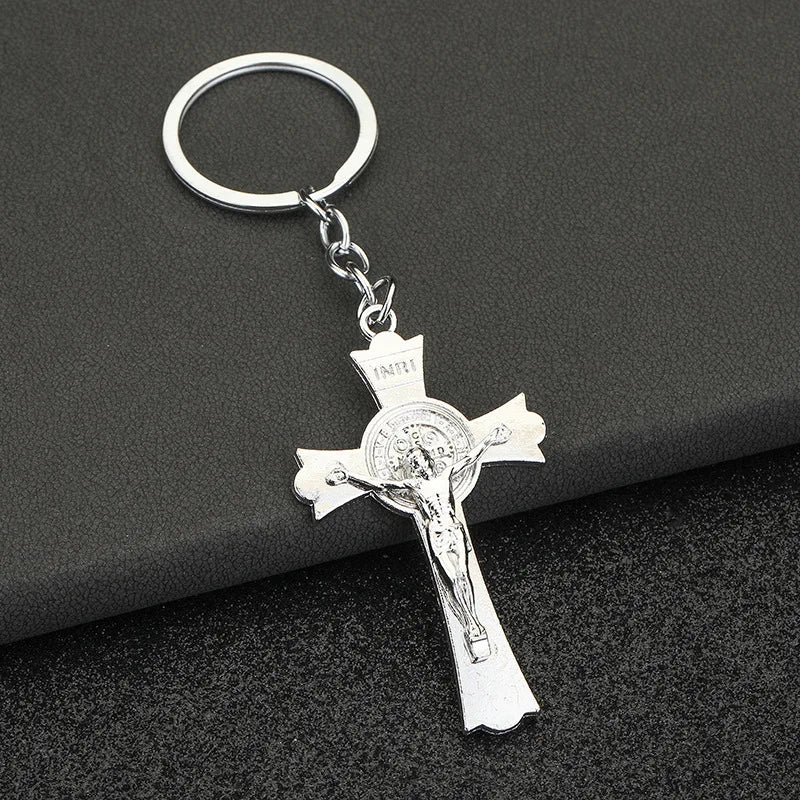 Jesus Cross Keychains Christian Religious Beliefs Key Chains Fashion Jewelry Accessories Gift 2023 Bag Charm Car Keyring