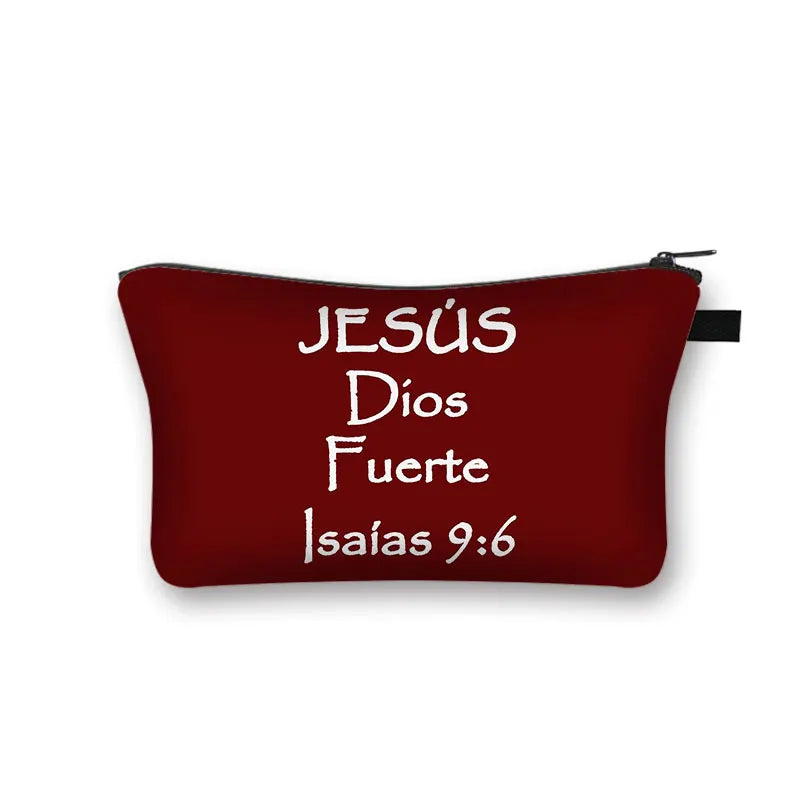 Christian Bible Verse in Spanish Cosmetic Case Con Dios Todo Es Posible Makeup Bag Dios Es Amor Beauty Bag Wash Bag Cosmetic Bag