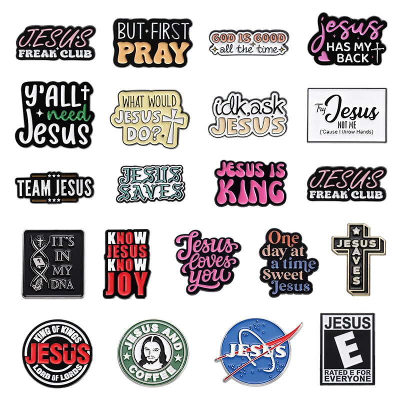 Jesus Club Enamel Pin Jesus Has My Back Emblems Religion Brooches Lapel Badge Jewelry Gifts For Christian